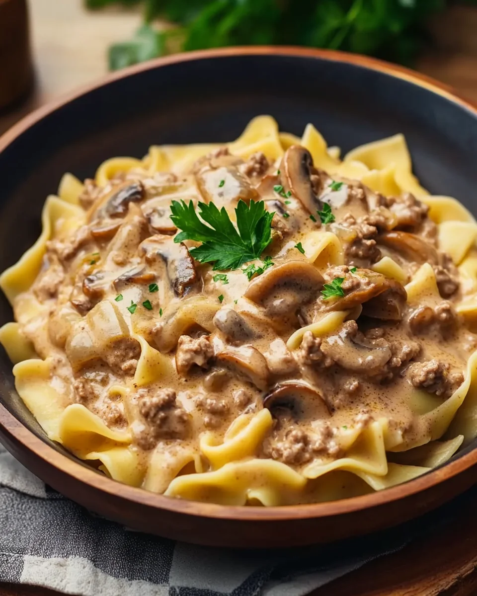 Easy Ground Beef Stroganoff Recipe in 30 Minutes