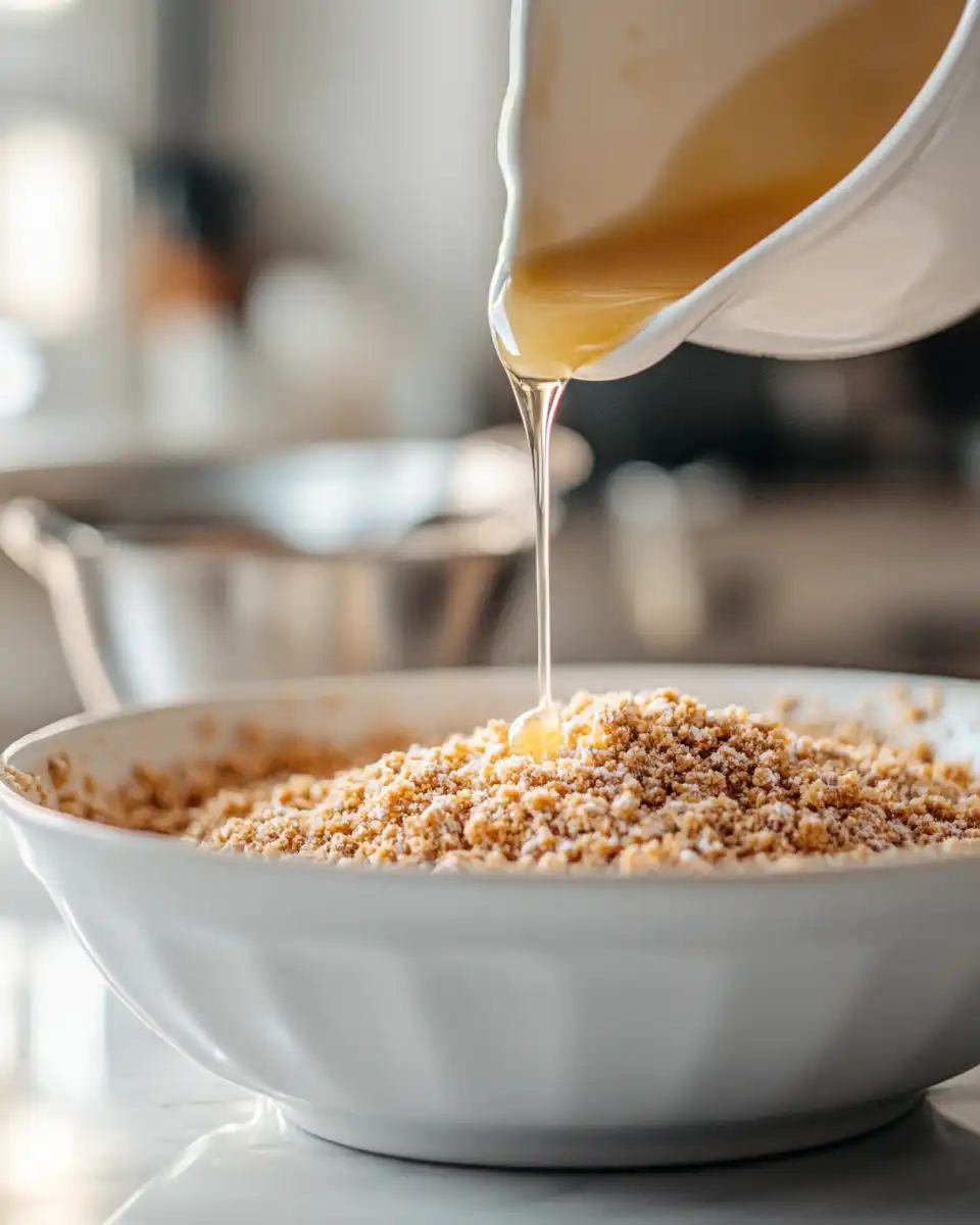 A freshly baked gluten free graham cracker crust, ready for a filling.