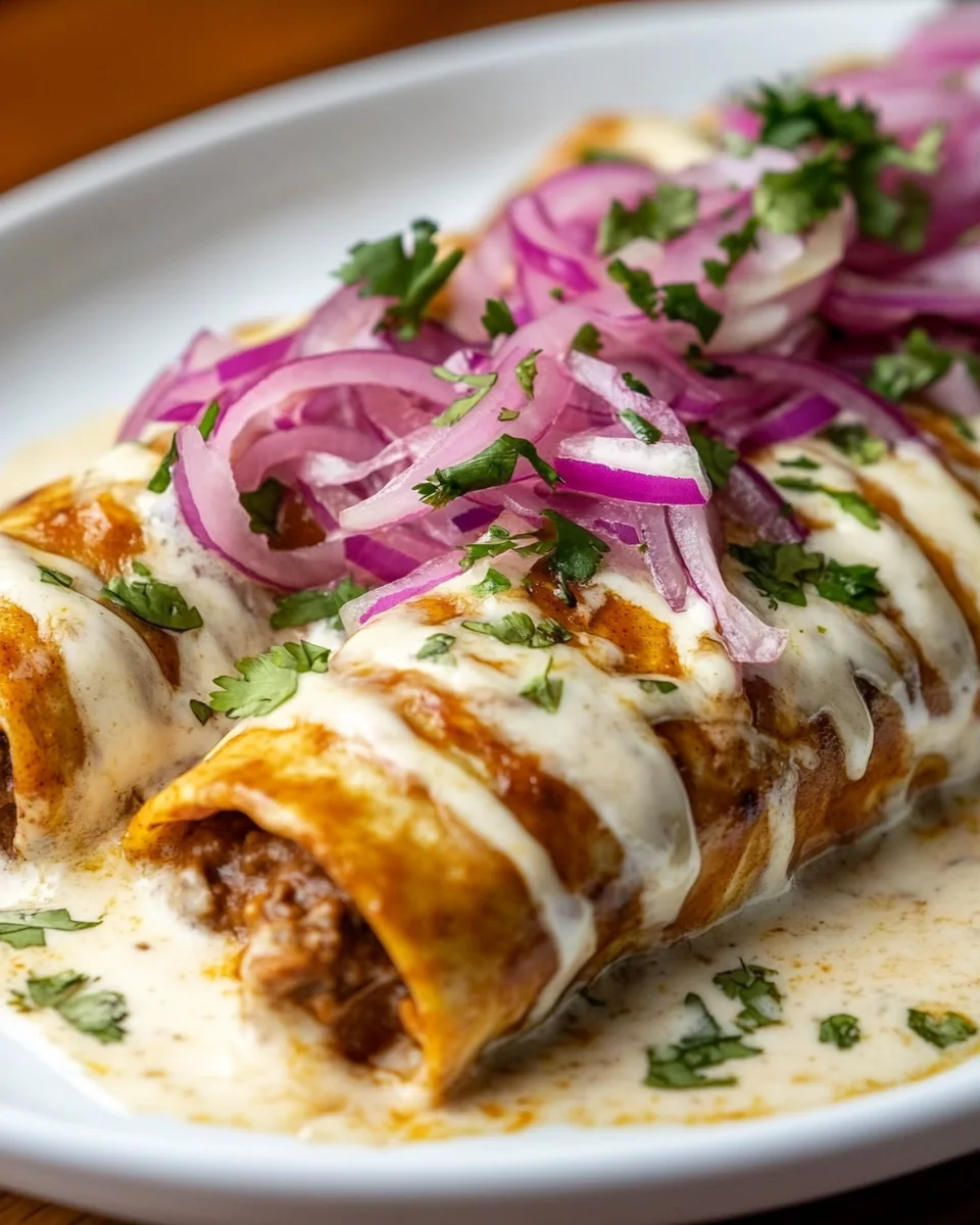  Close-up of a plate of delicious enfrijoladas.