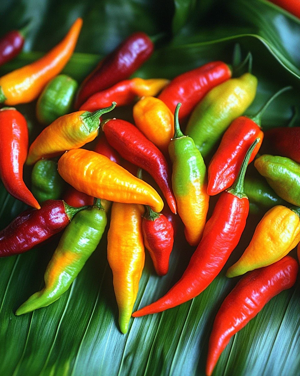 Close-up of a vibrant red ghost pepper.