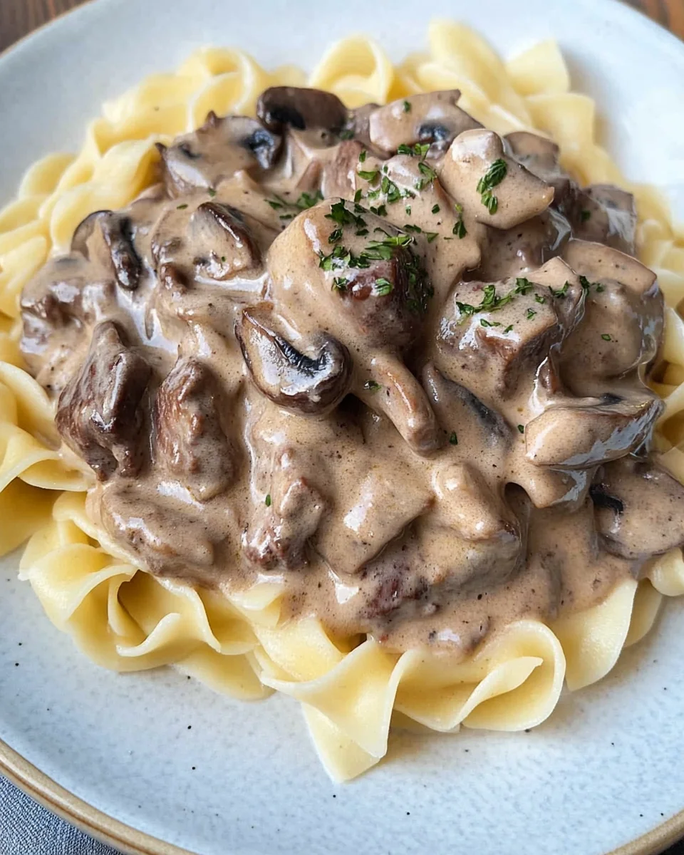 ground beef stroganoff with cream of mushroom soup (3)