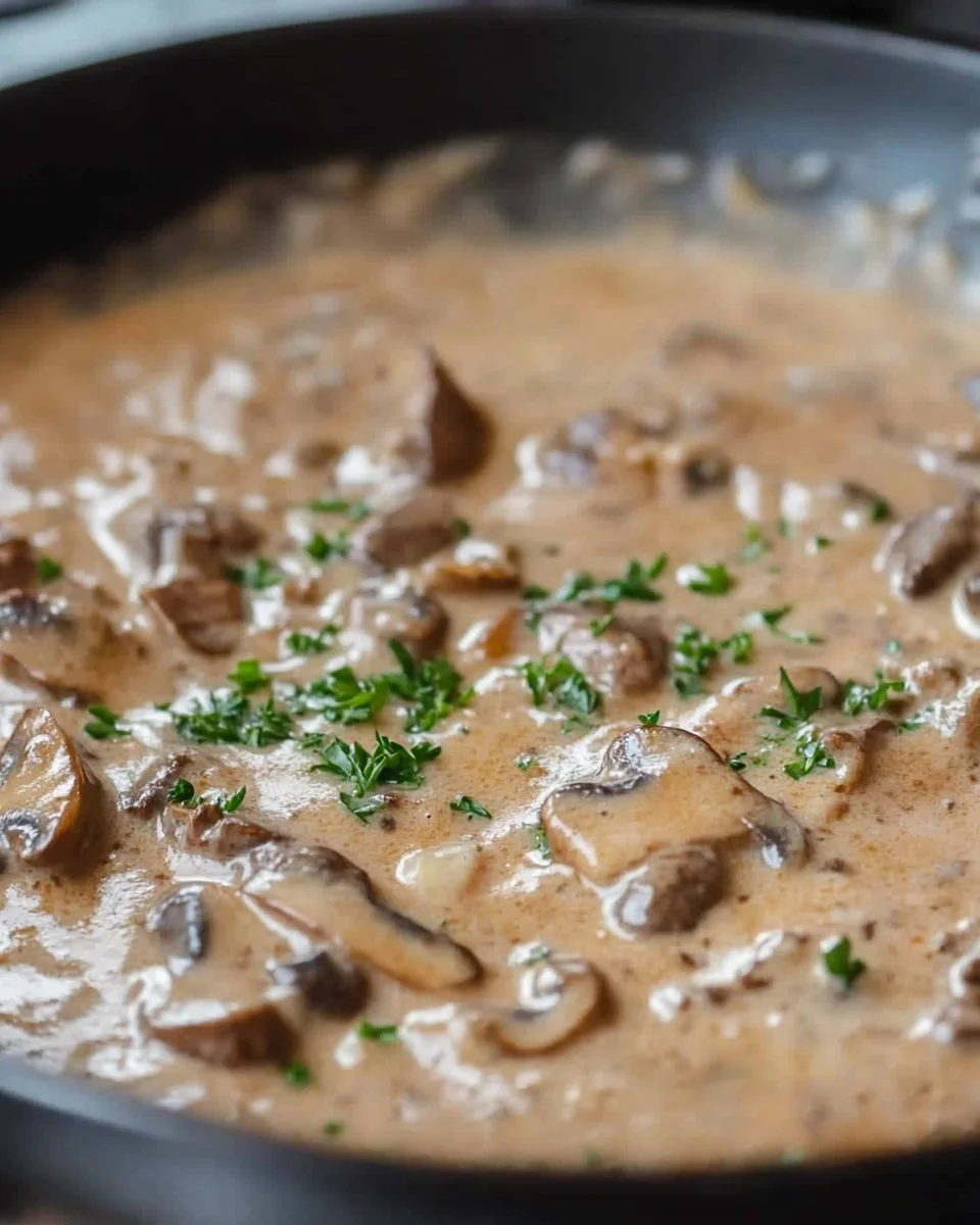 ground beef stroganoff with cream of mushroom soup