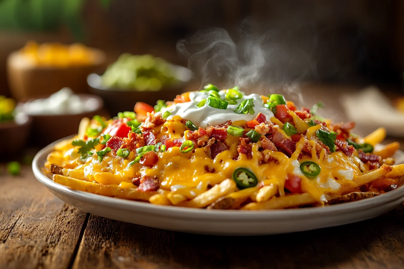 Loaded Fries with Cheese and onions