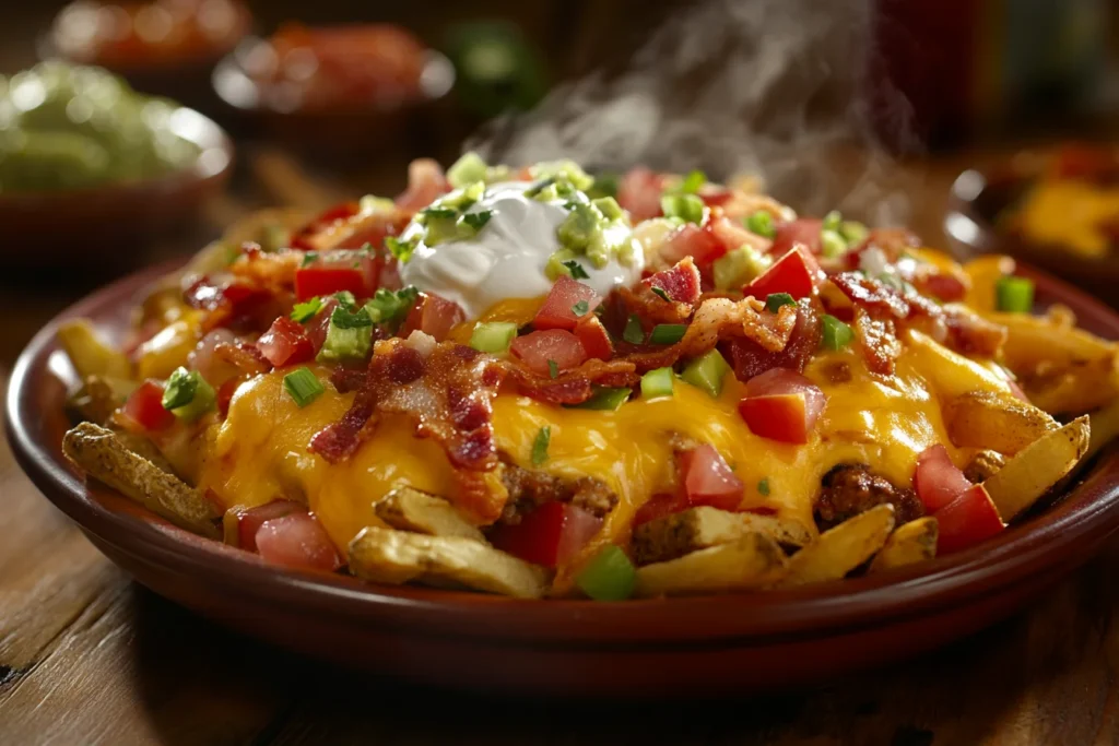 Loaded Fries with Cheese and onions