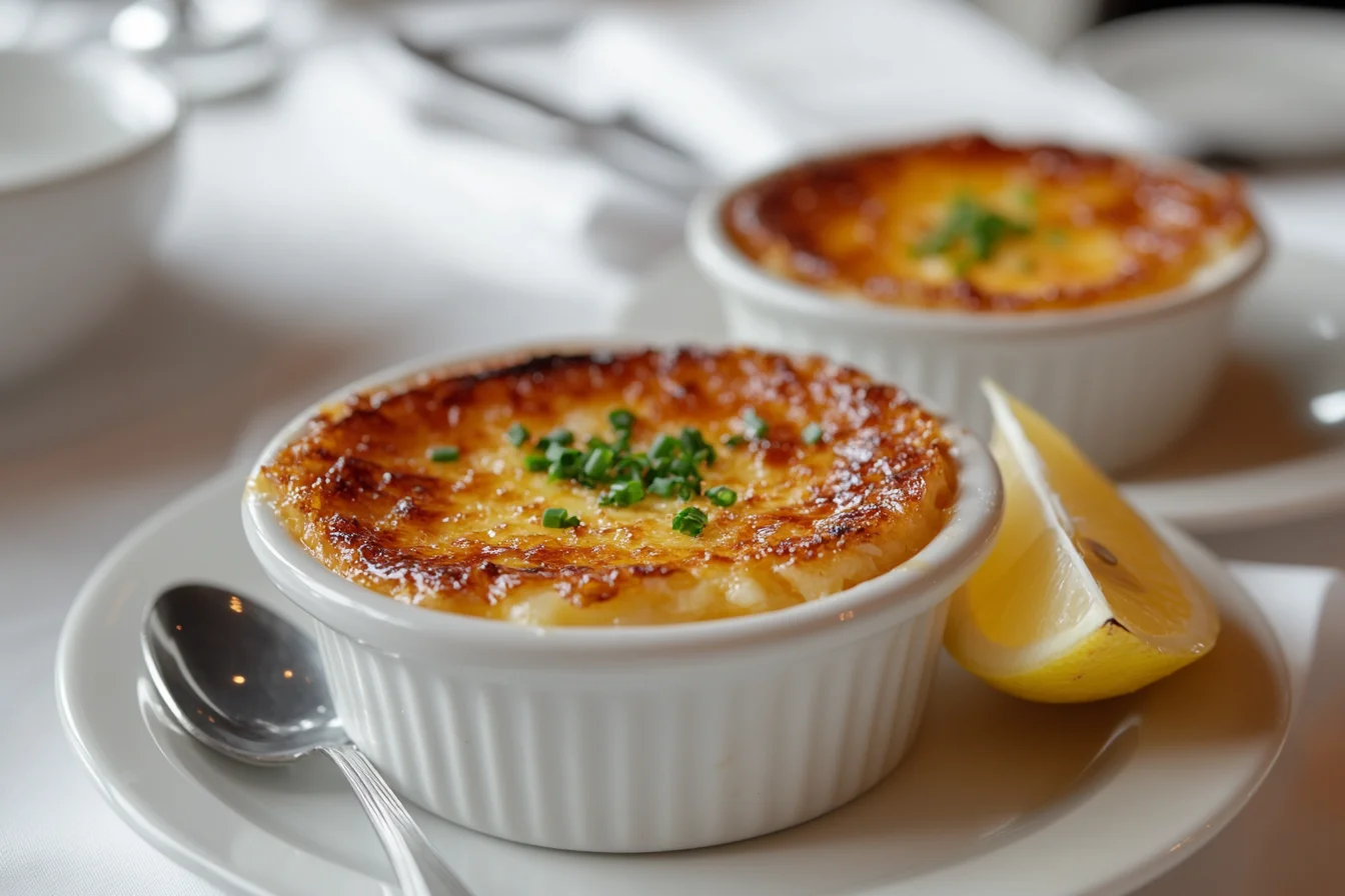 Crab brulee recipe with caramelized sugar