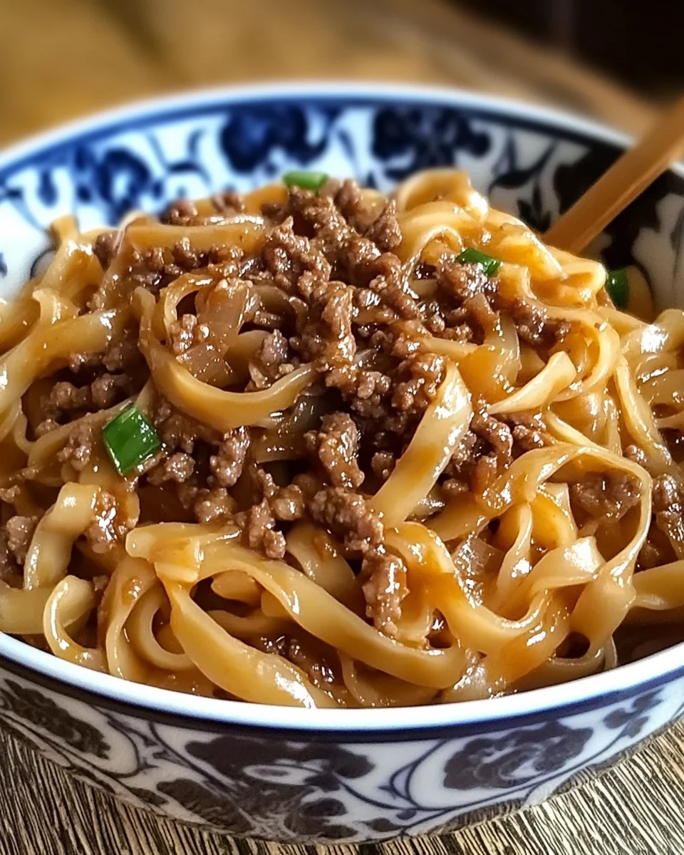 Mongolian Ground Beef Noodles