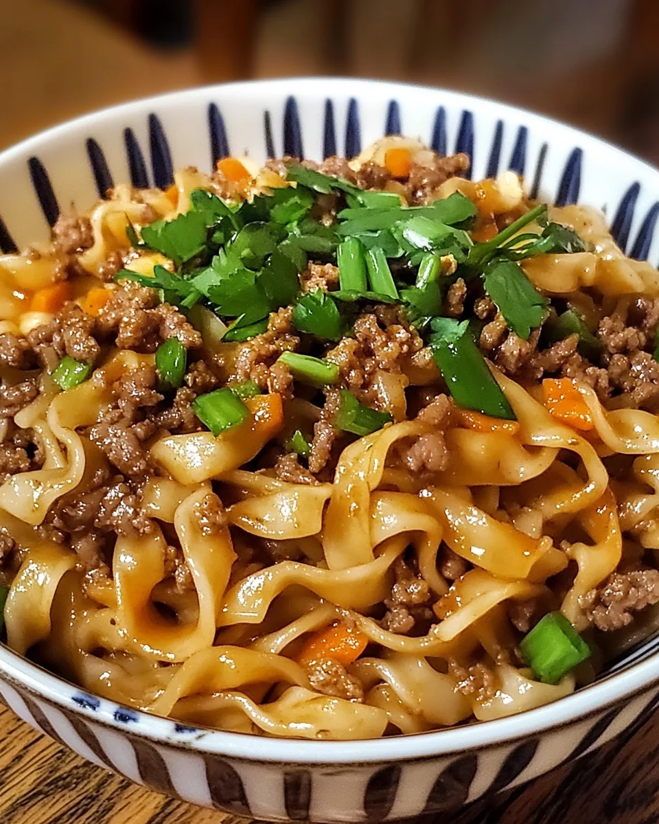 Mongolian Ground Beef Noodles