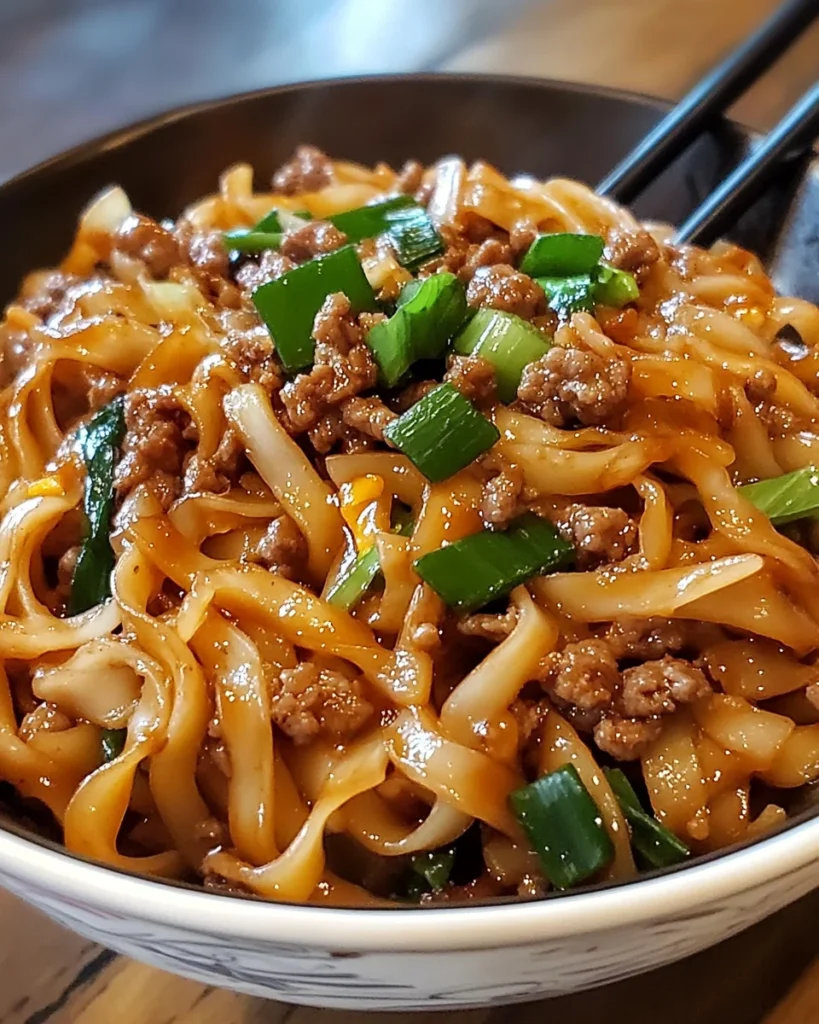 Mongolian Ground Beef Noodles