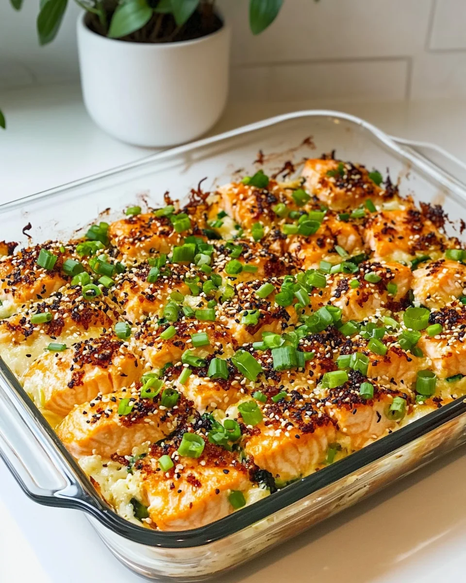 salmon sushi bake