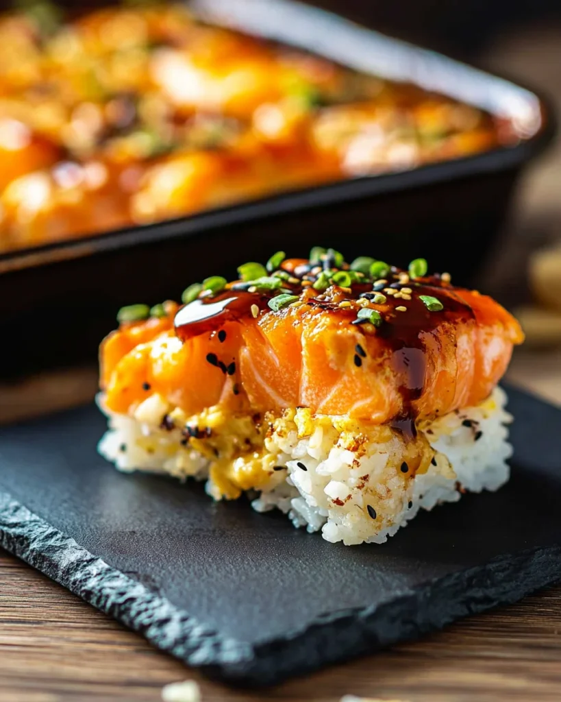 salmon sushi bake