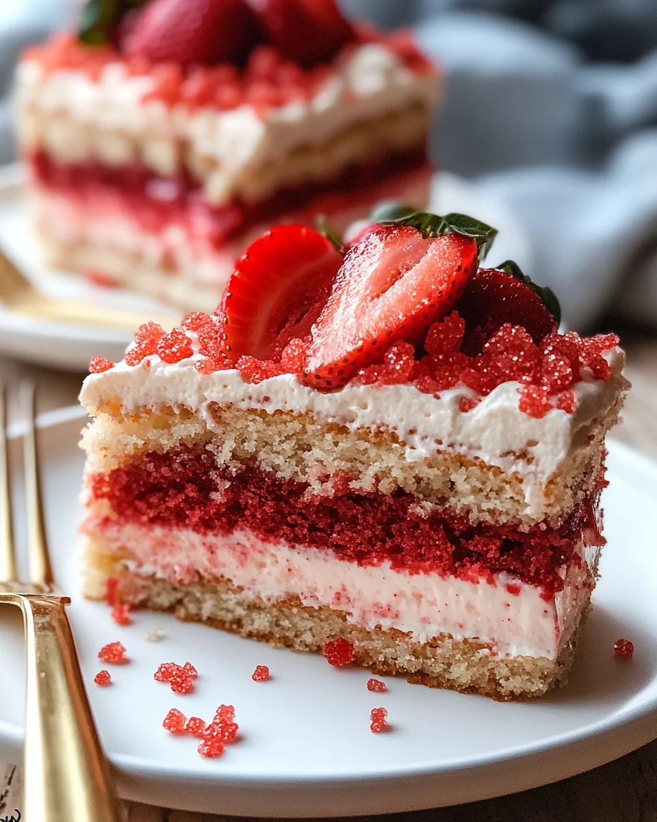 Strawberry Crunch Cake