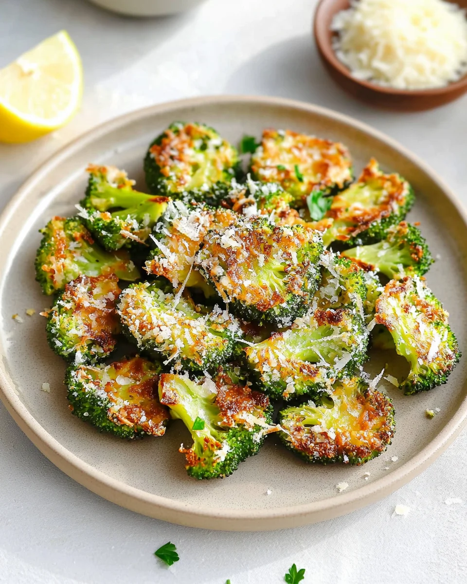 Detailed shot of spicy parmesan smashed broccoli with red pepper flakes.