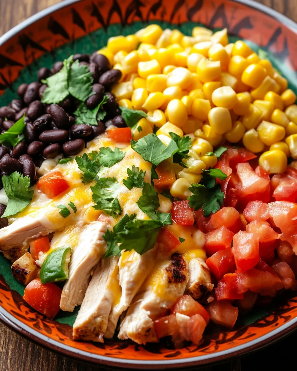 Top view of boulders enchilada recipe baking in a dish.