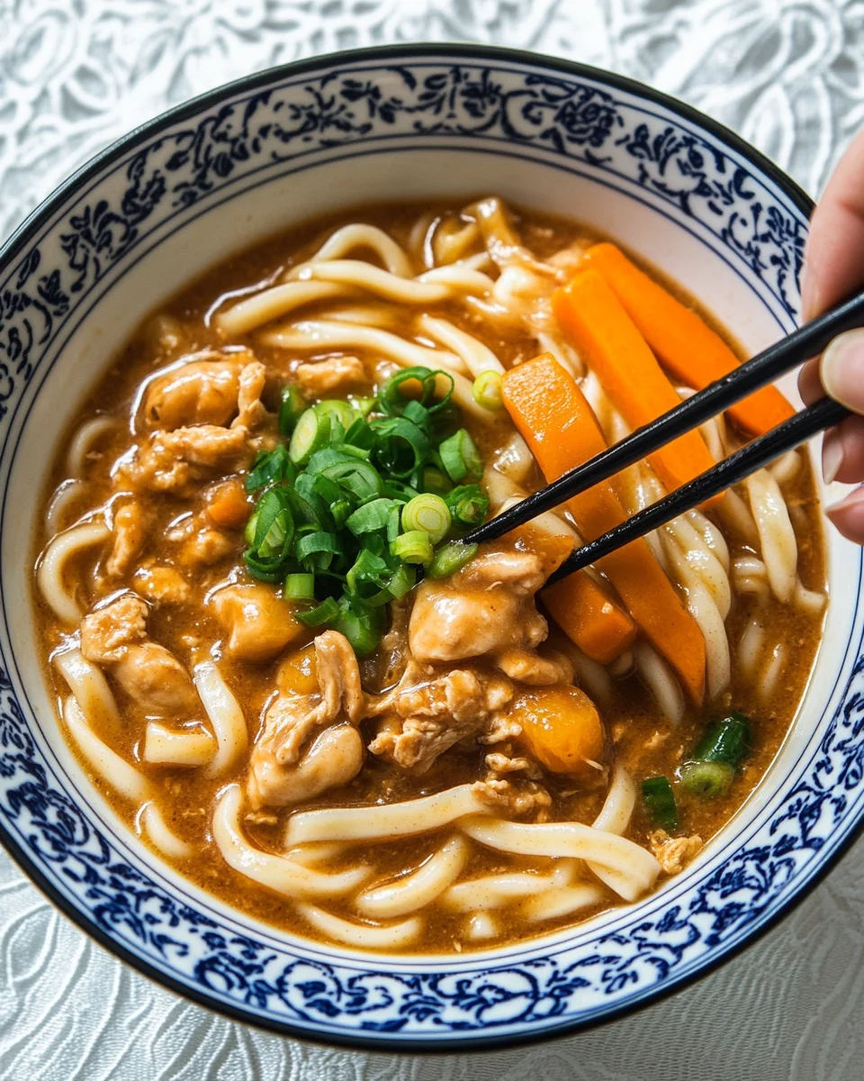 curry udon with karaage chicken