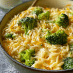 One-Pan Cheesy Broccoli-Cheddar Orzo