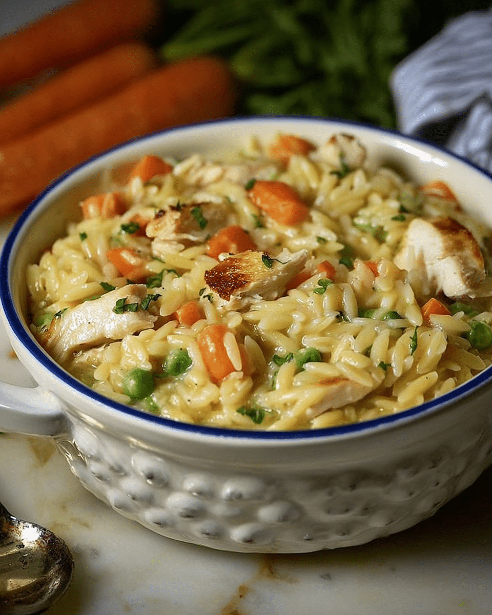 Creamy Chicken Pot Pie Orzo