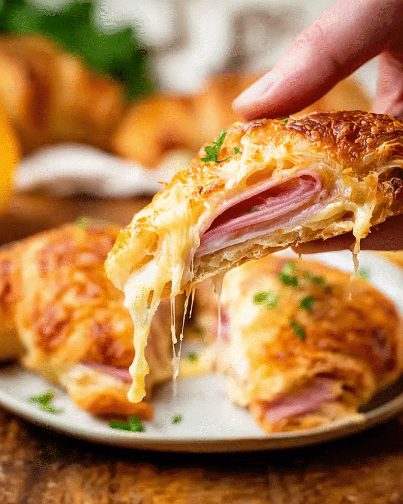 Baked Ham and Cheese Croissants