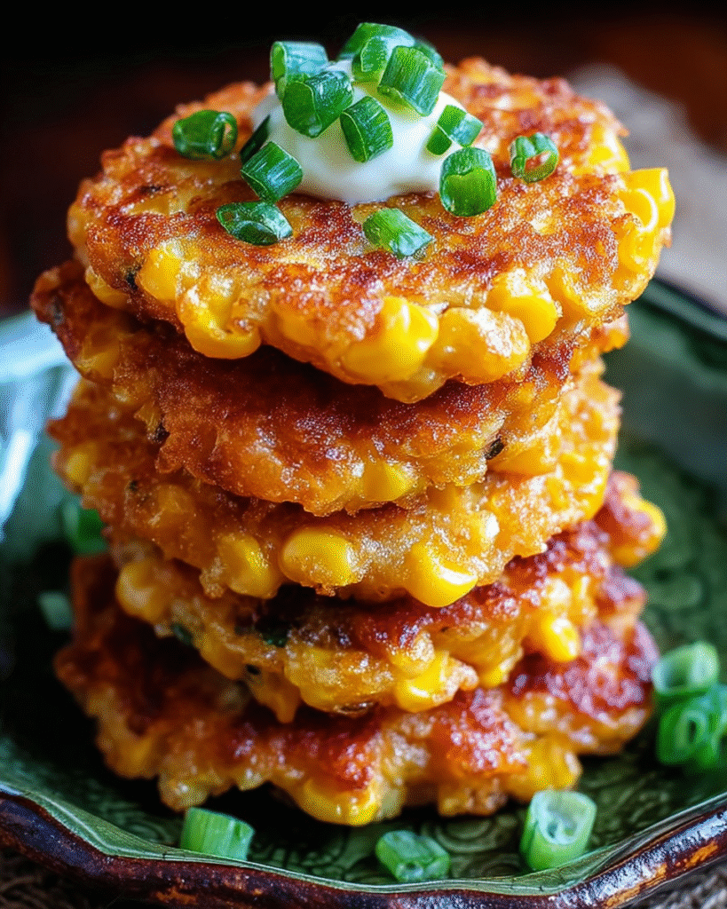 Irresistibly Crispy Cheesy Corn Fritters