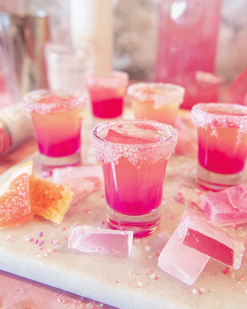 Pink Starburst Mocktail Shots