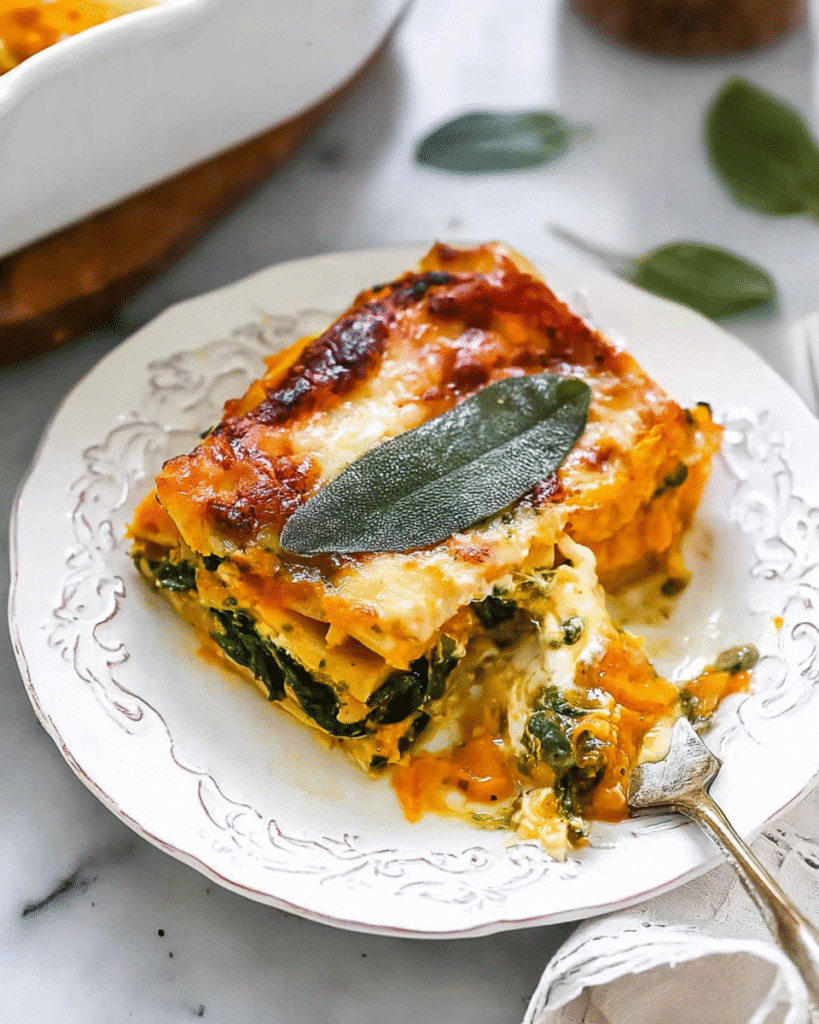 Pumpkin Spinach Lasagna