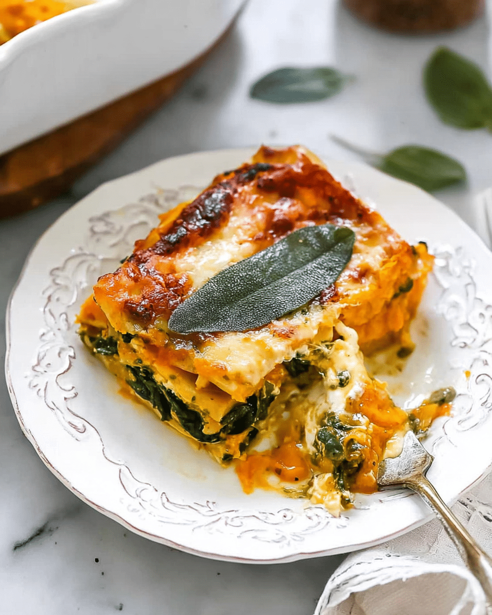 Pumpkin Spinach Lasagna