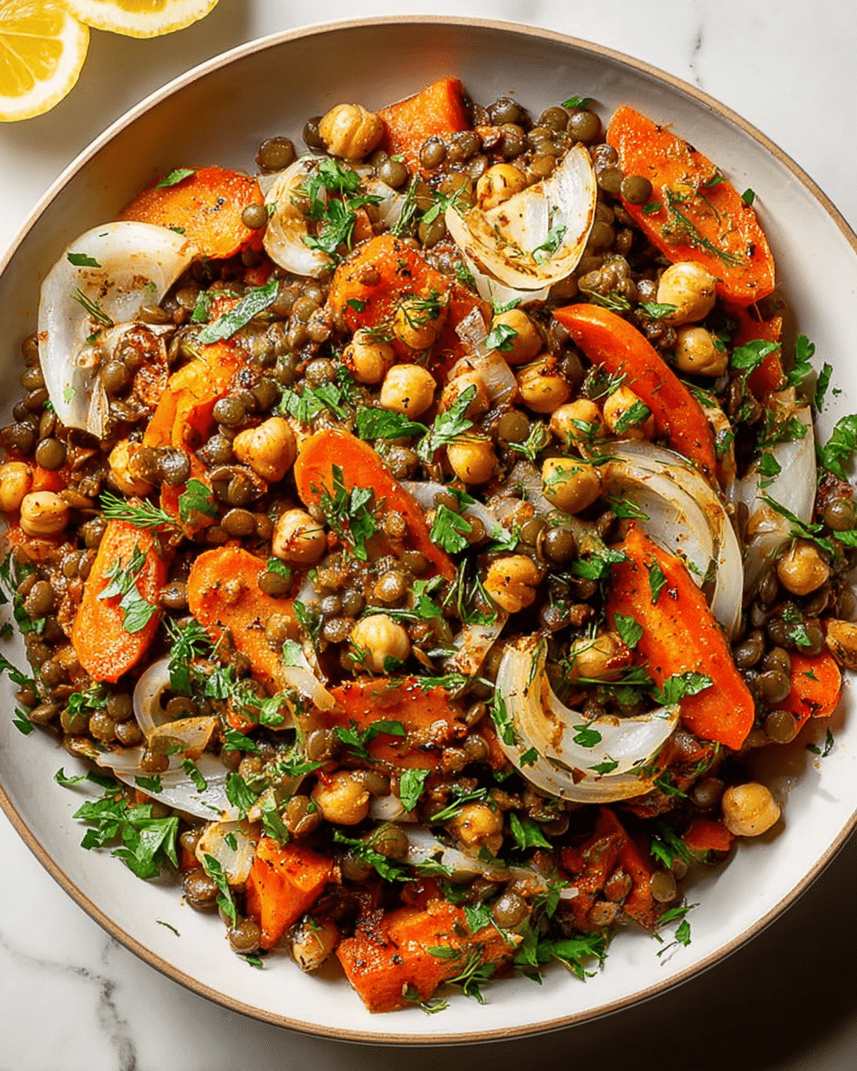 Warm Chickpea and Lentil Salad with Carrots