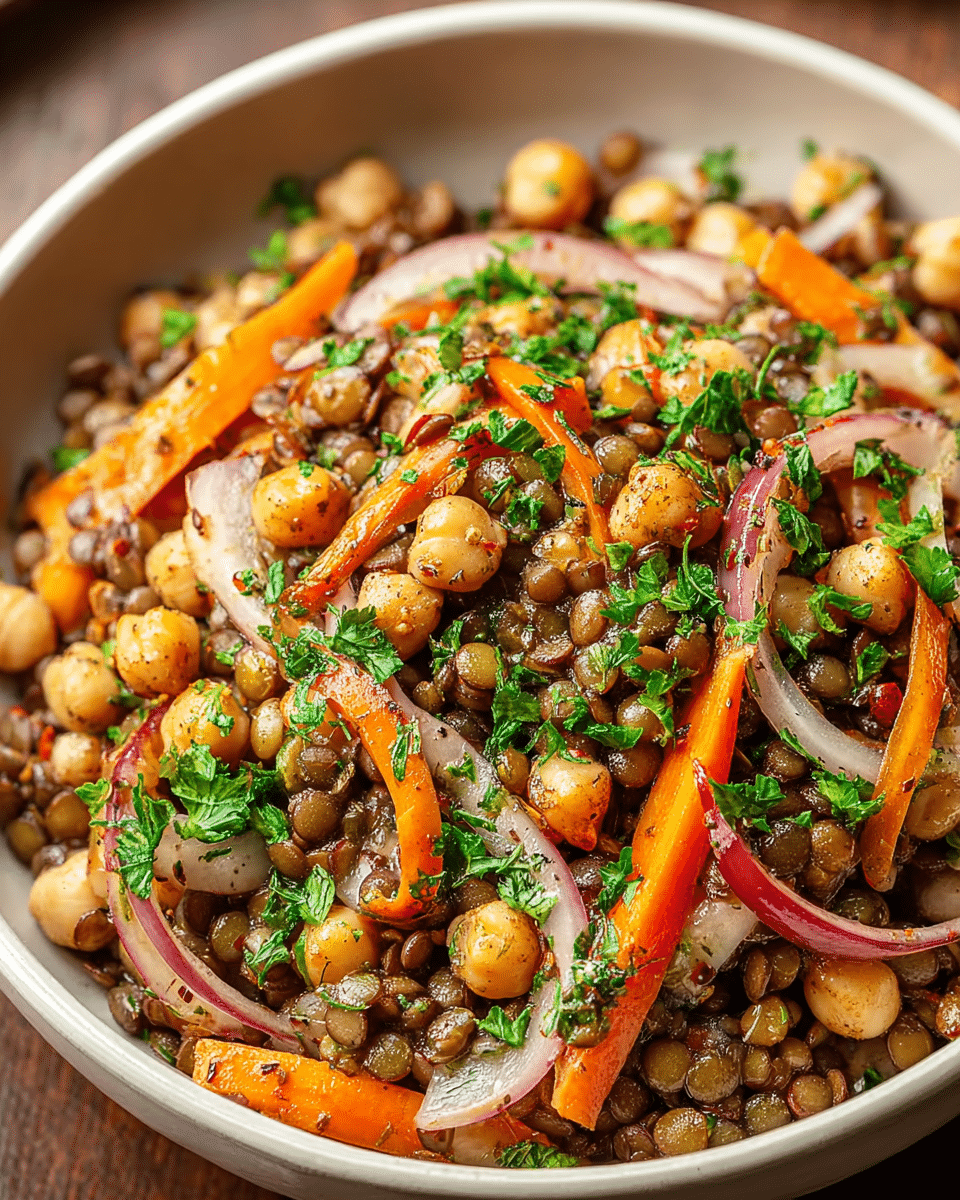 Warm Chickpea and Lentil Salad with Carrots