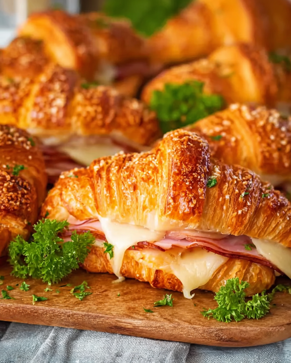 Baked Ham and Cheese Croissants