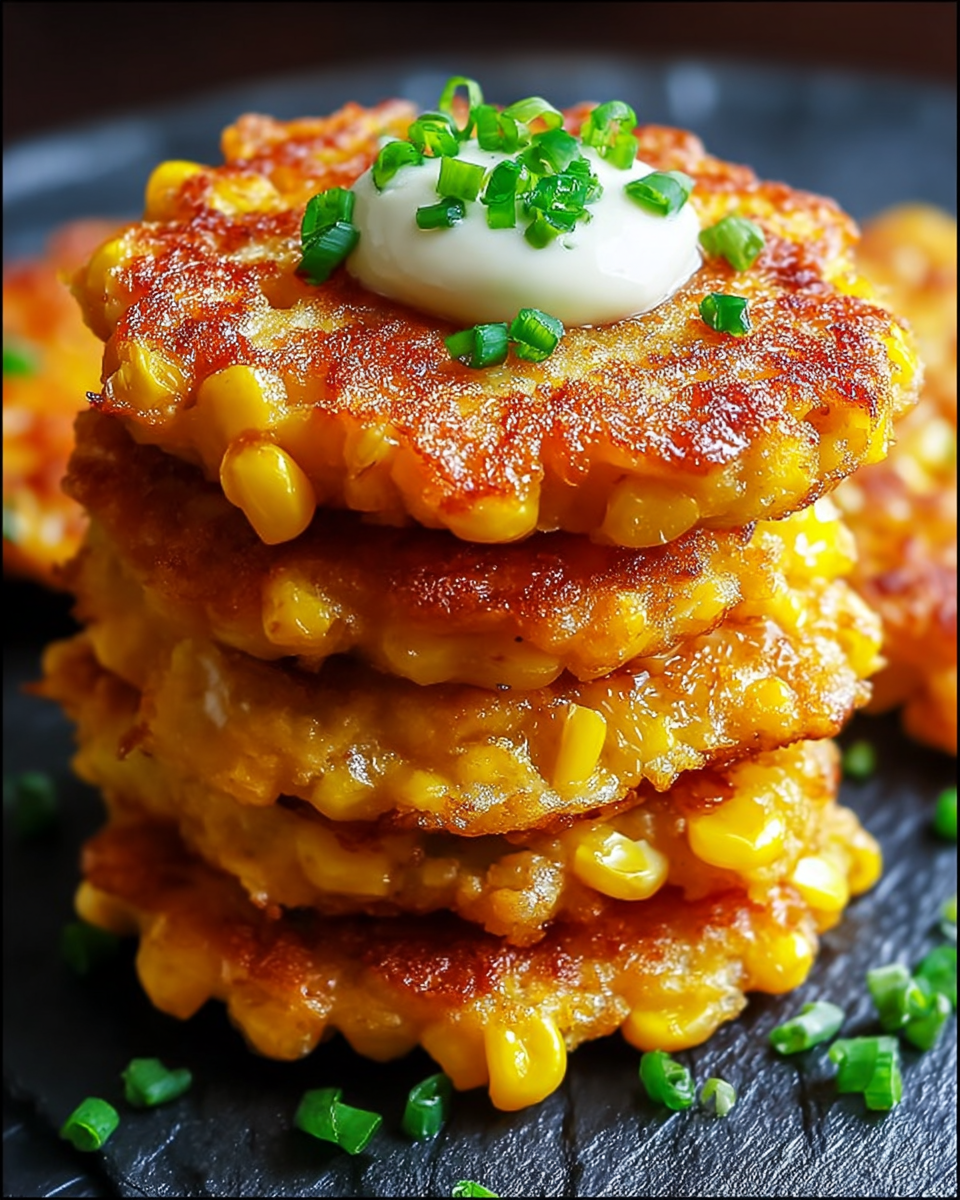 Crispy Cheesy Corn Fritters