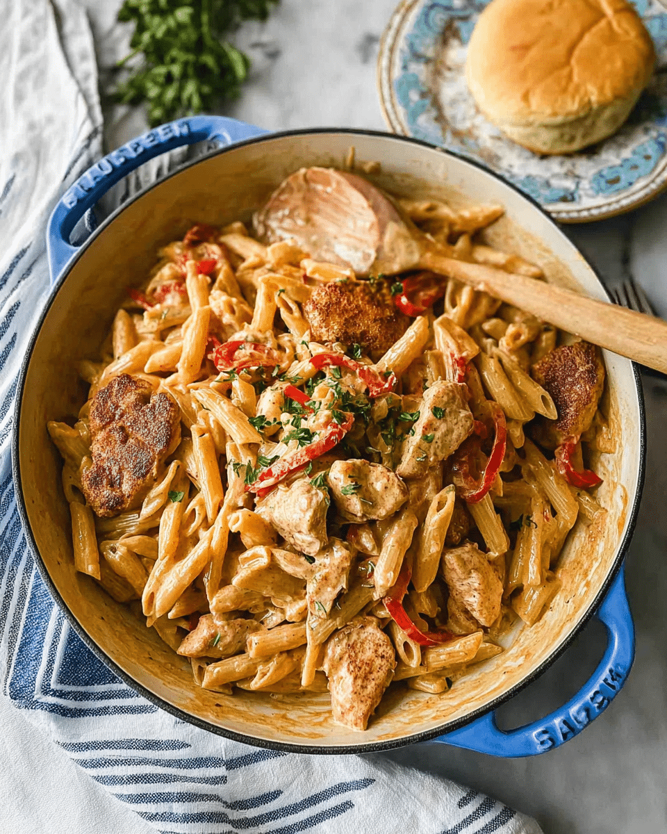 Cajun Cream Cheese Chicken Pasta
