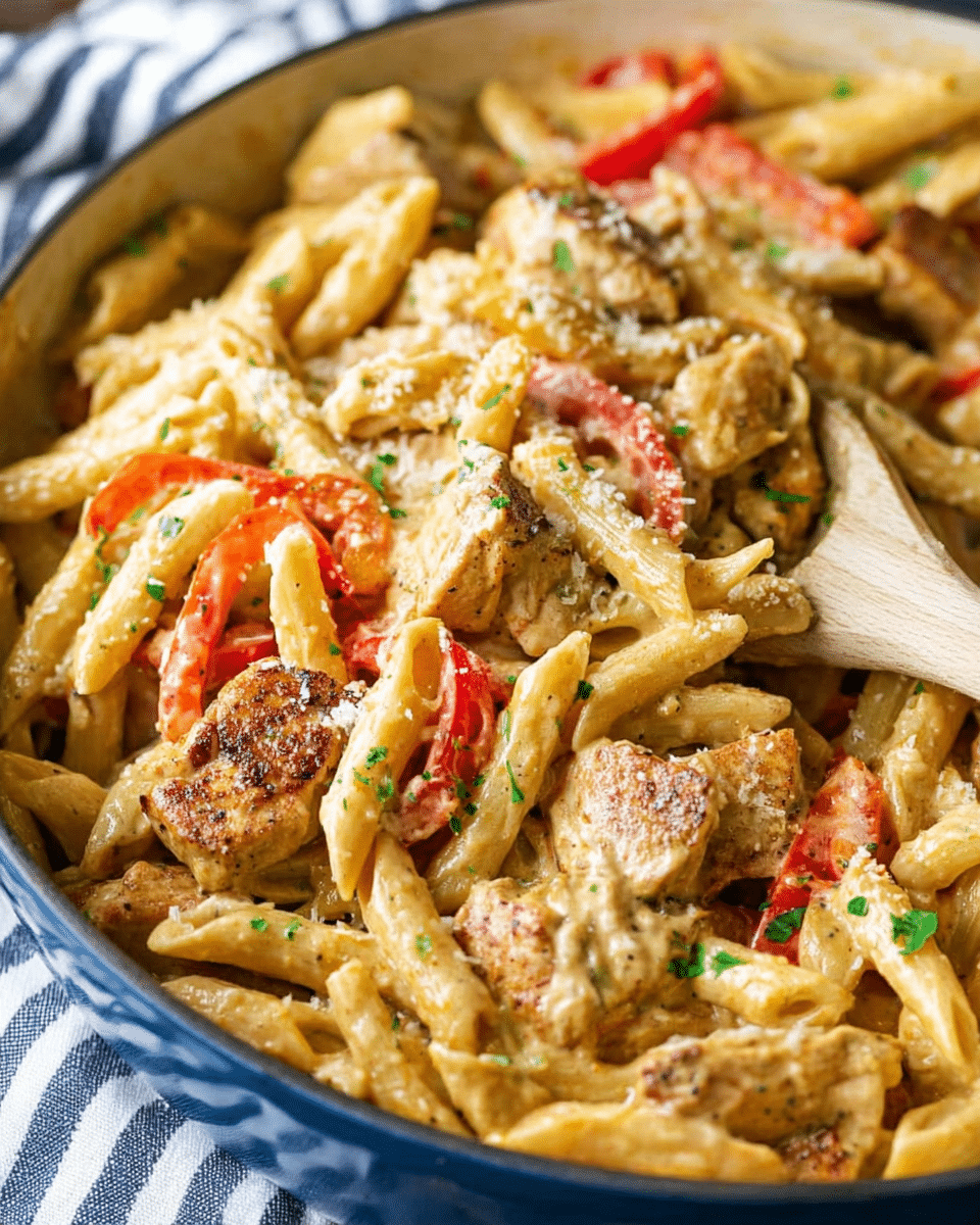 Cajun Cream Cheese Chicken Pasta