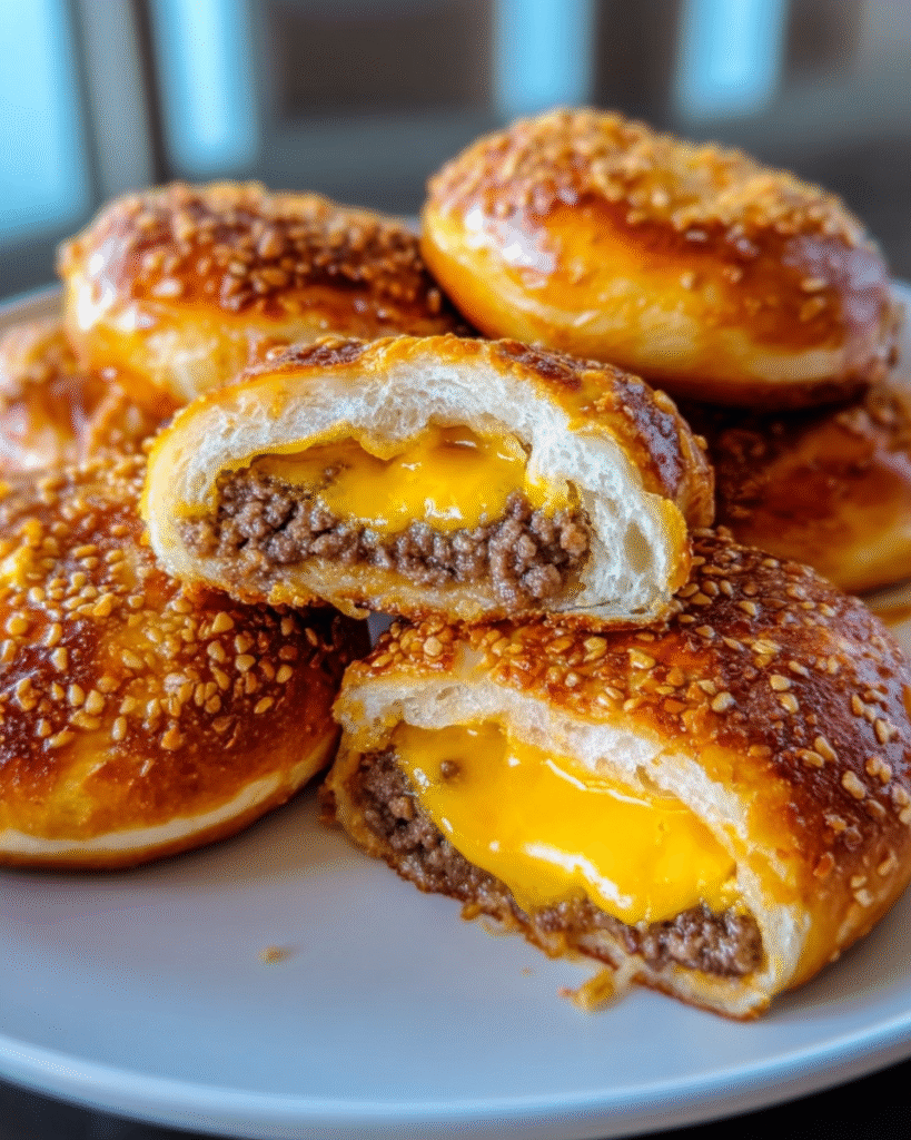 Cheeseburger Pretzel Bombs