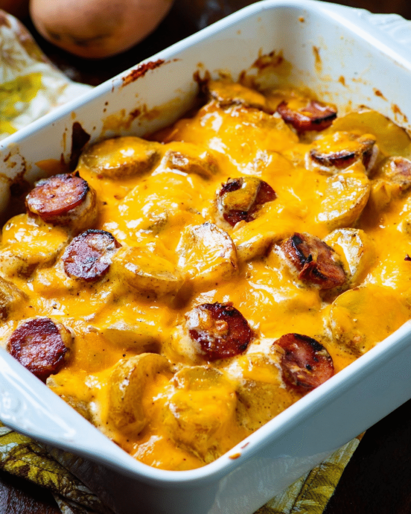 Cheesy Ranch Potatoes and Smoked Sausage