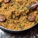 Creamy Spicy Ramen Noodles With Sausage