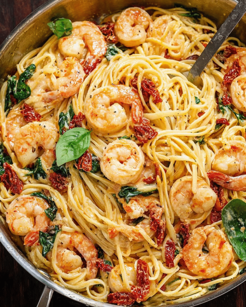 Creamy Sun Dried Tomato Shrimp Pasta