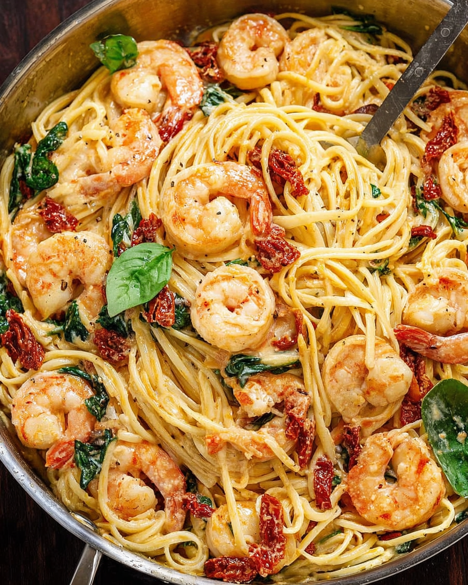Creamy Sun Dried Tomato Shrimp Pasta