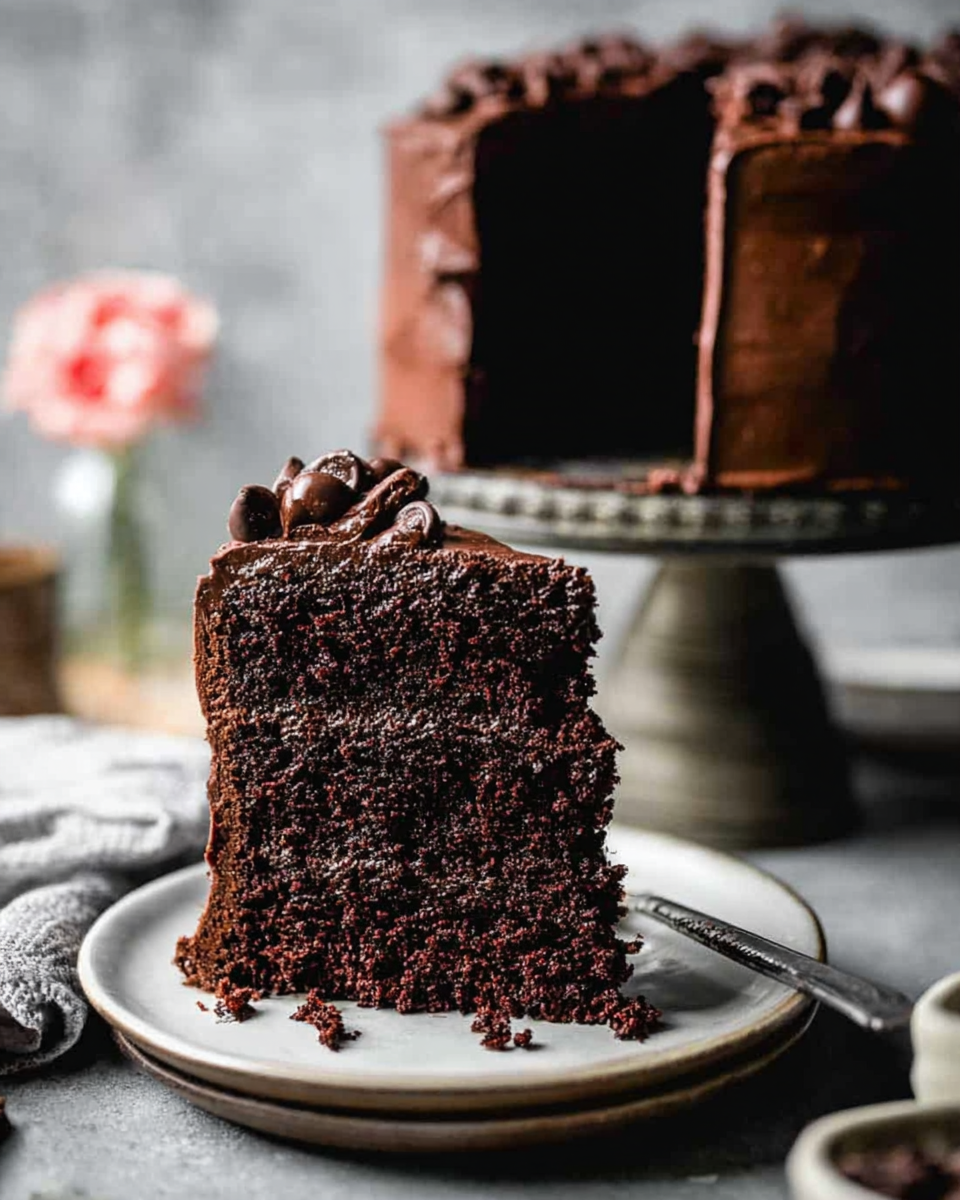 Homemade Dark Chocolate Cake