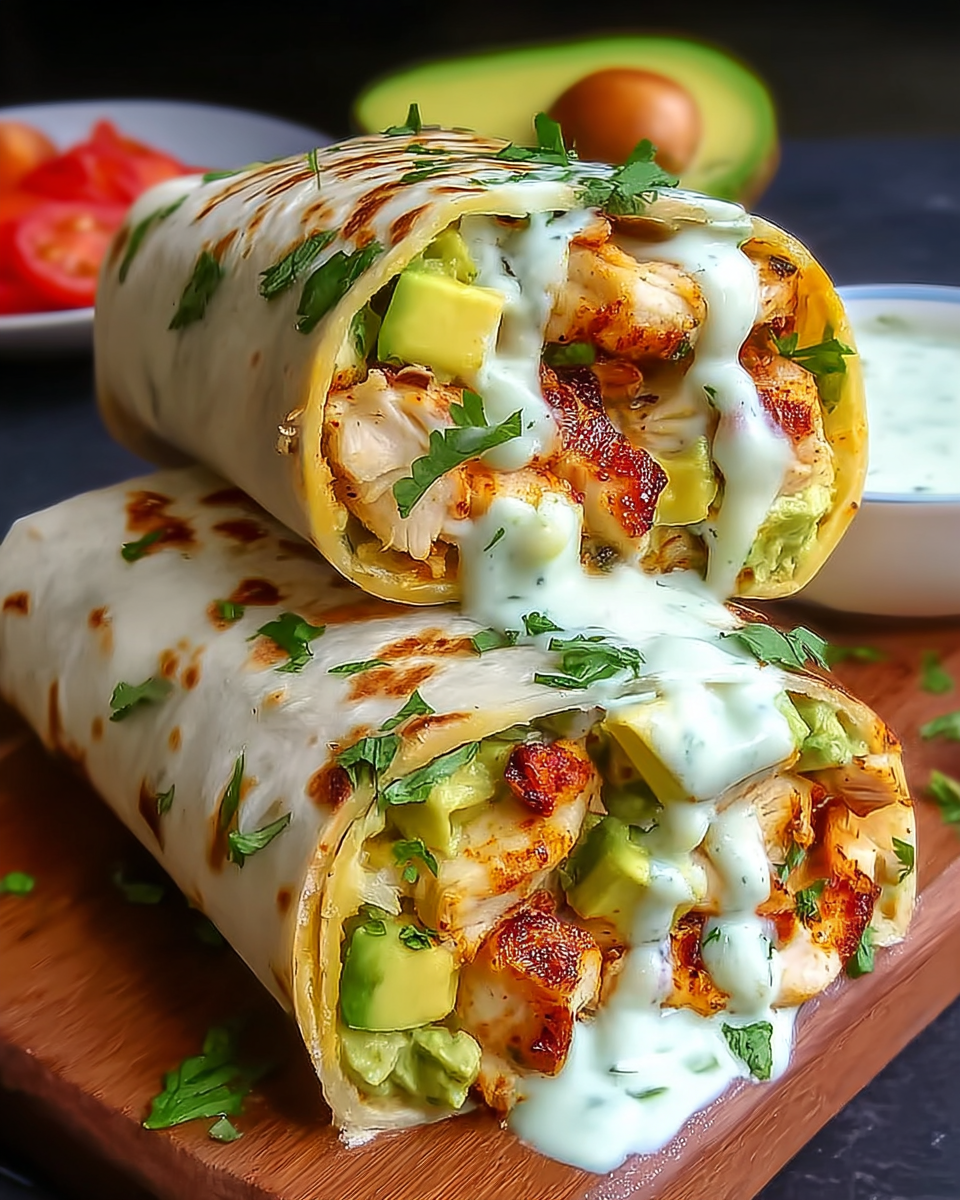 Chicken Avocado Ranch Burritos