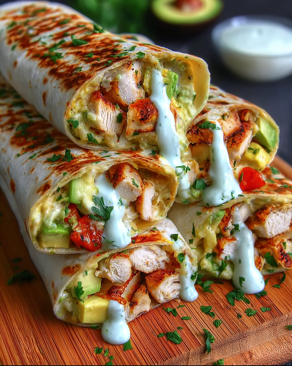 Chicken Avocado Ranch Burritos