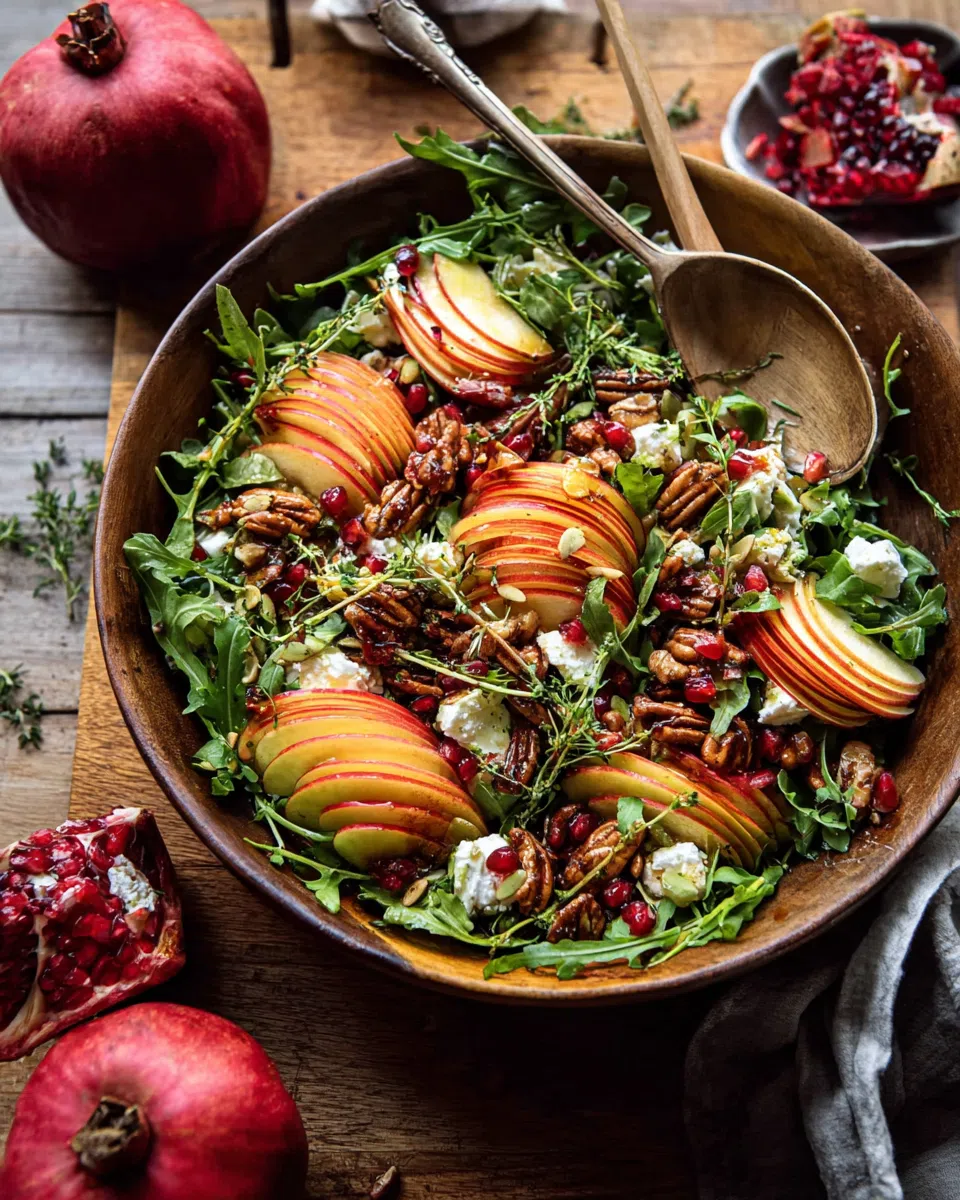 Autumn Harvest Apple Feta Salad with Honeycrisp apples and feta served in a large salad bowl