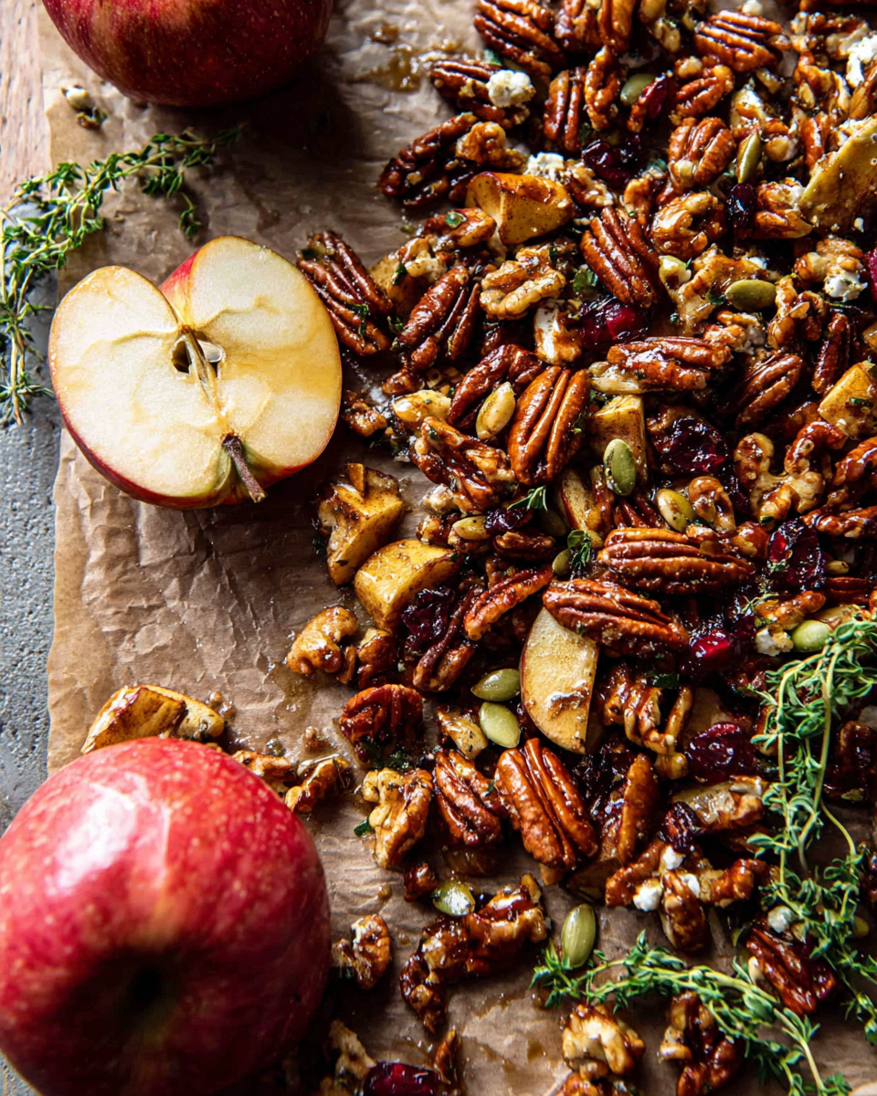 Autumn Harvest Apple Feta Salad styled for a harvest dinner party table