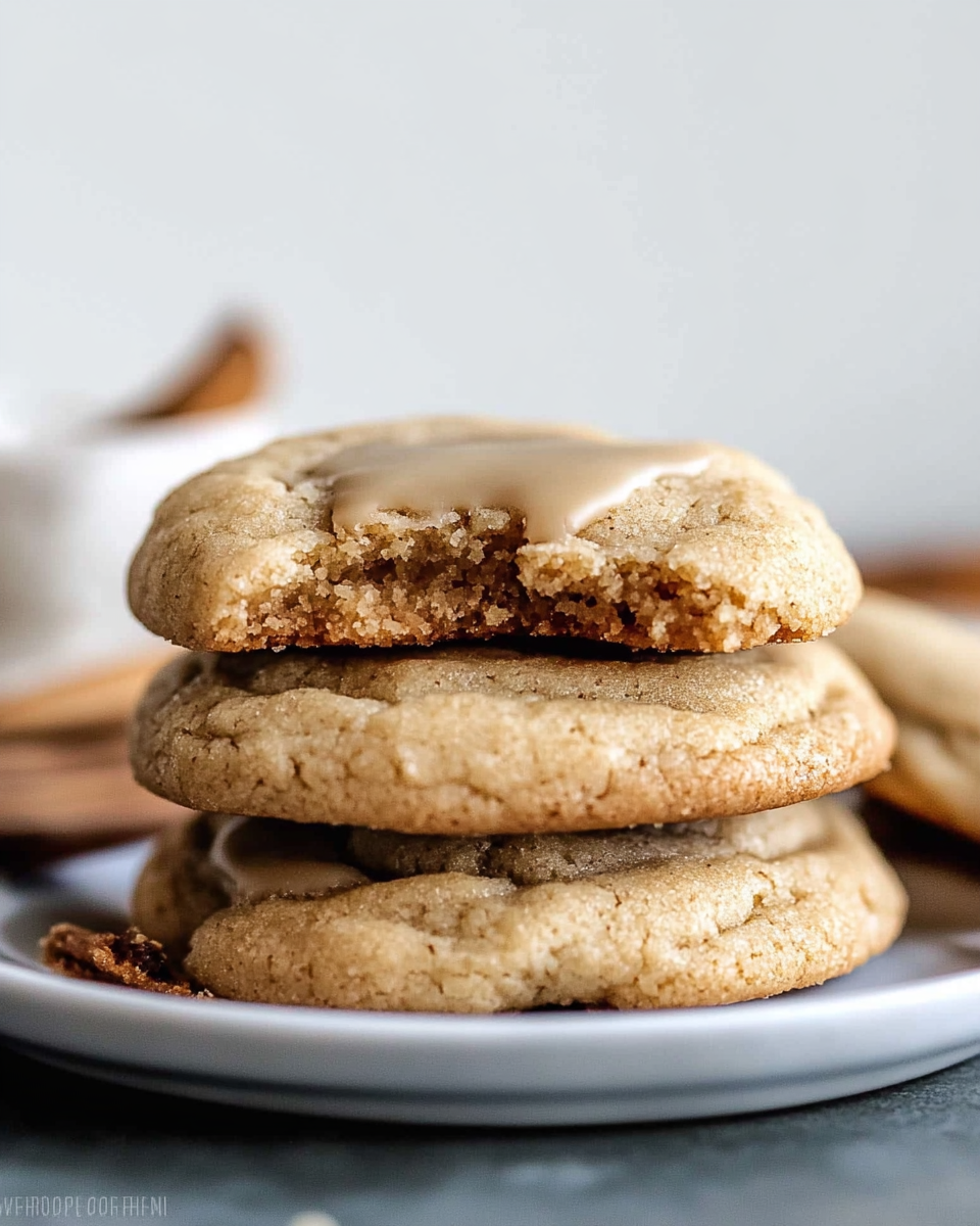 Maple brown sugar cookies stacked on a plate