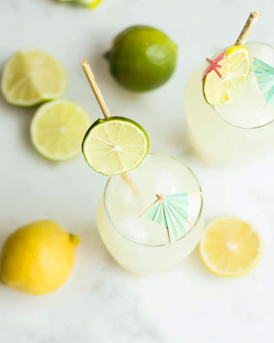 An overhead shot of the tasty Hydrating Citrus Coconut Refresher.