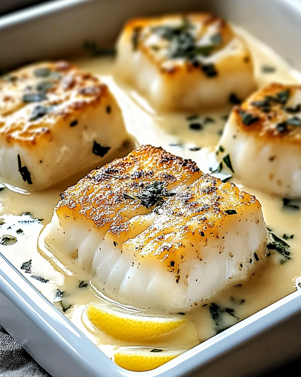 Baked Cod in Coconut Lemon Cream Sauce for Busy Weeknights