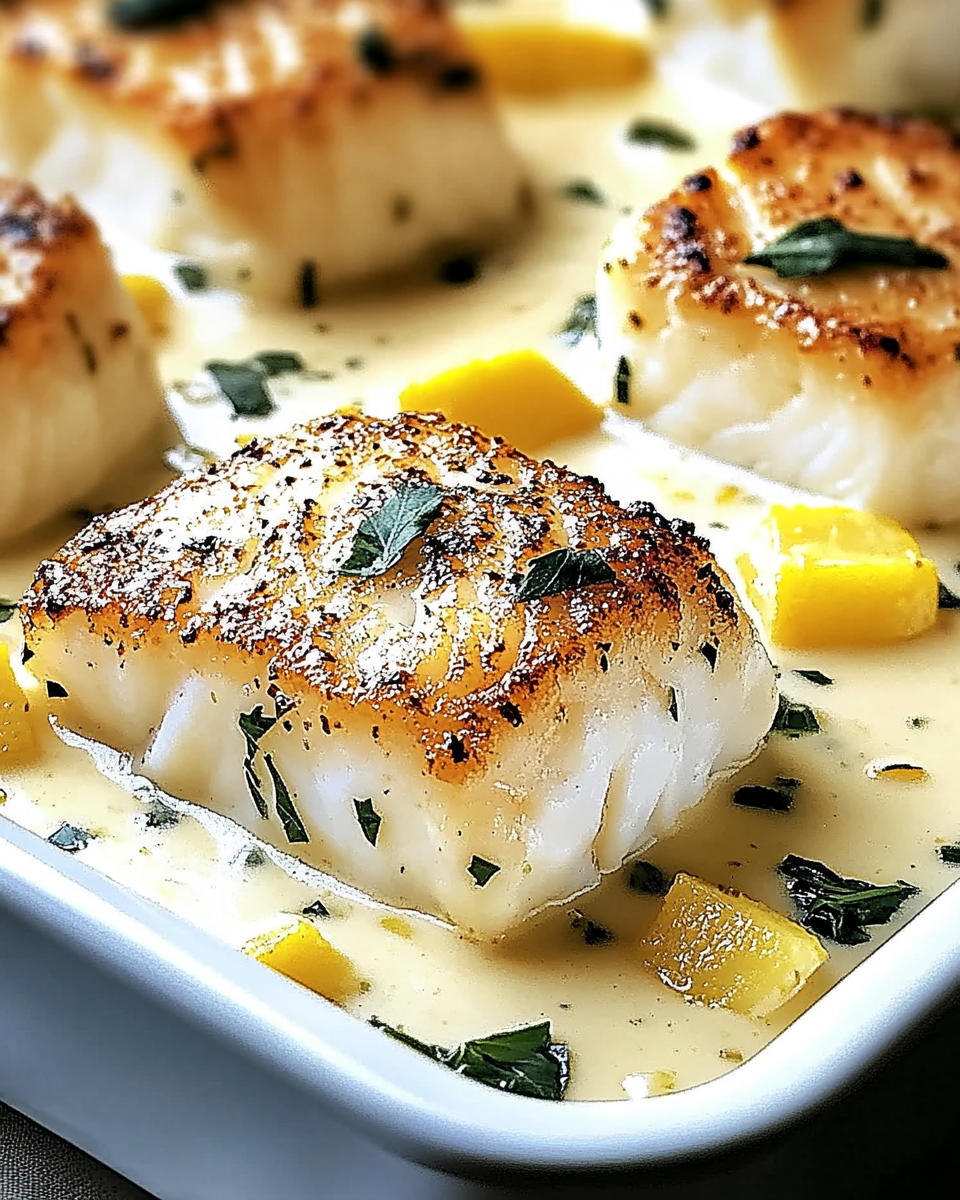 Baked Cod in Coconut Lemon Cream Sauce for Busy Weeknights