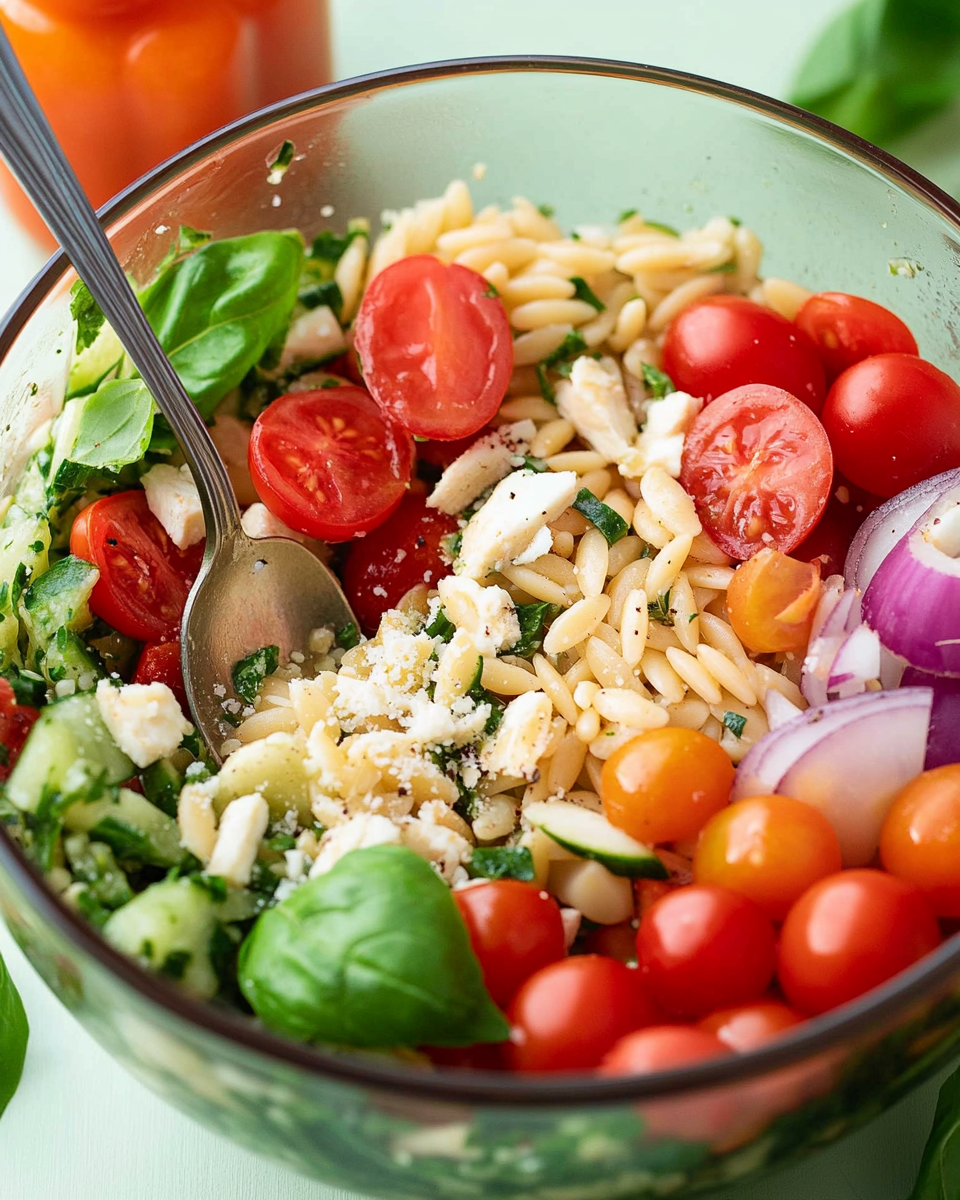 White Bean Spinach and Feta Orzo Salad