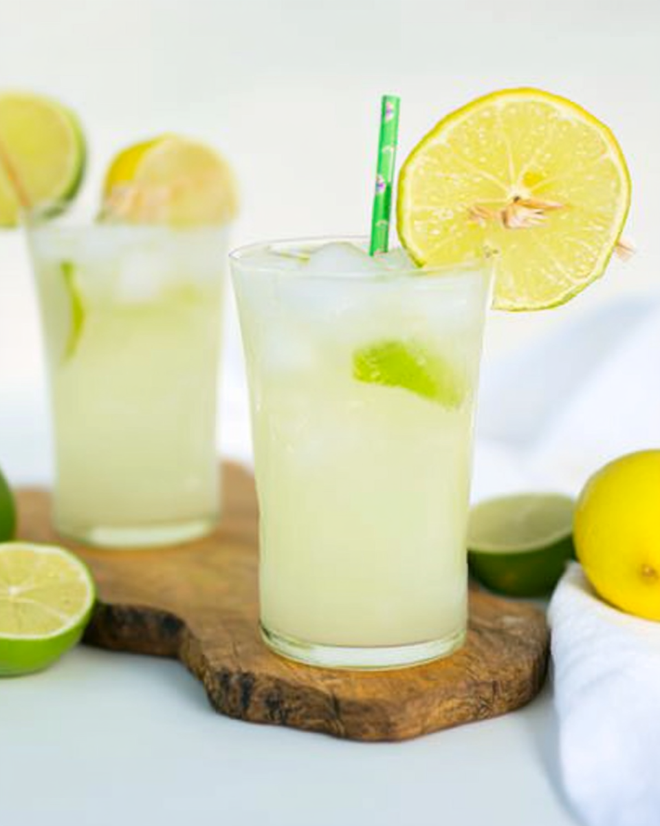 This Hydrating Citrus Coconut refresher is nonalcoholic, but can easily be made into a cocktail with the addition of vodka or gin!